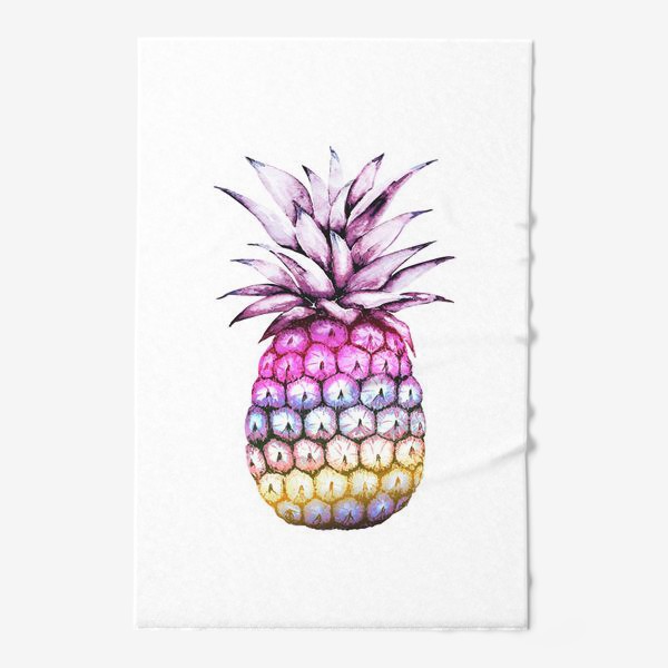 Полотенце «разноцветный ананас иллюстрация акварель »