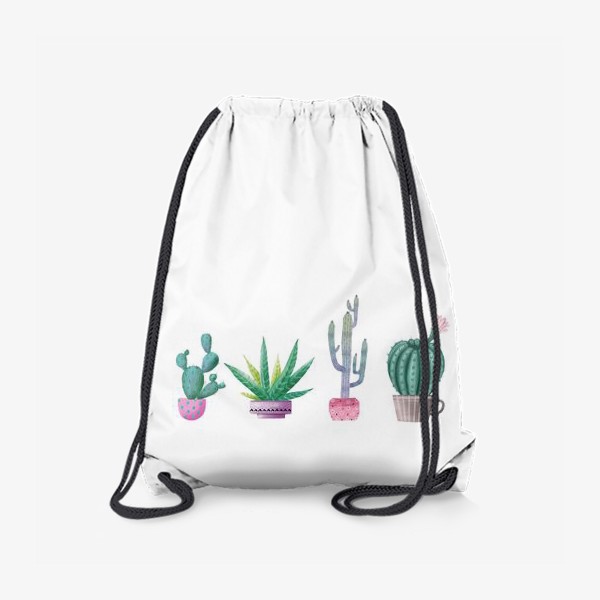 Рюкзак «милые кактусы в горшках »