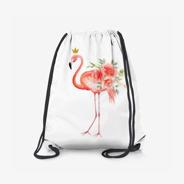 Рюкзак «фламинго с цветами и короной »