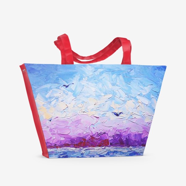 Пляжная сумка «Рассвет на море. Картина маслом»