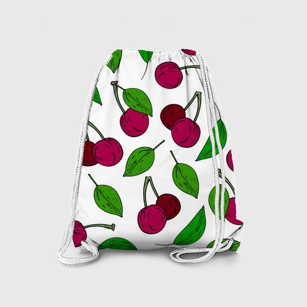 Рюкзак «вишни на белом фоне»