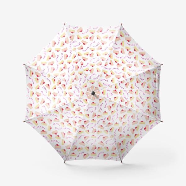 Зонт «Паттерн с пирожными»