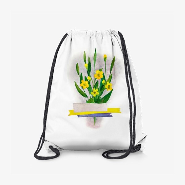 Рюкзак «Нежный букетик полевых цветов, жёлтых лютиков»
