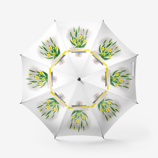 Зонт «Нежный букетик полевых цветов, жёлтых лютиков»