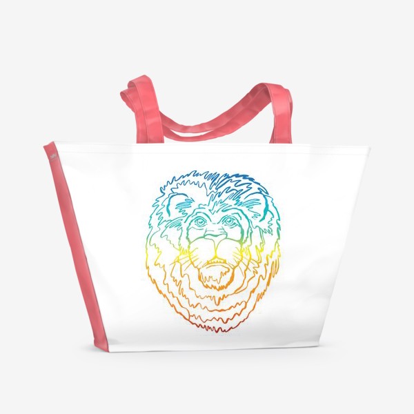 Пляжная сумка «Лев в цвете»