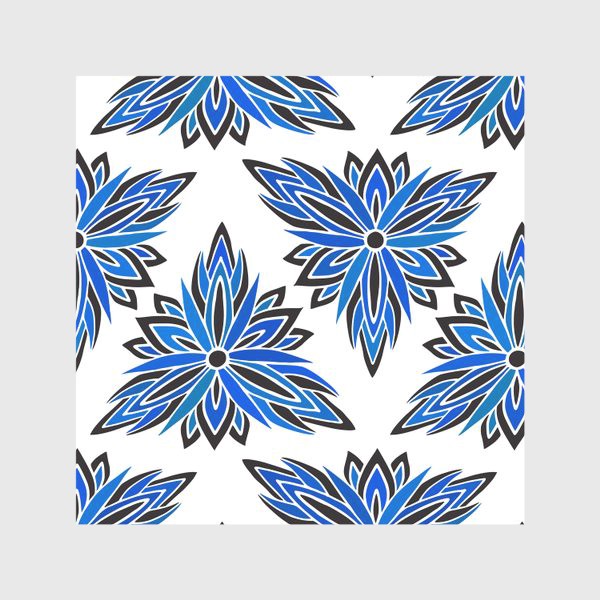 Скатерть «Синие абстрактные цветы»