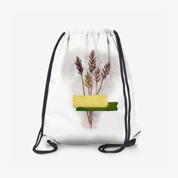 Рюкзак «Милый букетик колосков с желтым и зелёным скотчем»