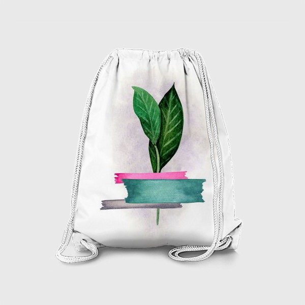 Рюкзак «Тропические листья, закрепленные цветным скотчем»