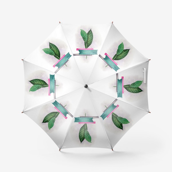 Зонт «Тропические листья, закрепленные цветным скотчем»