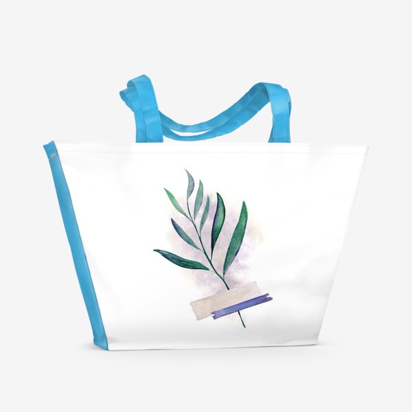 Пляжная сумка «Тропический листочек зафиксированный цветным скотчем»