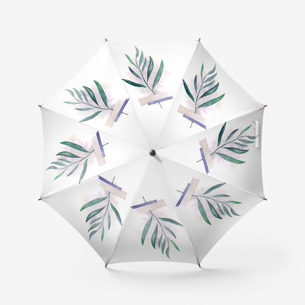 Зонт «Тропический листочек зафиксированный цветным скотчем»