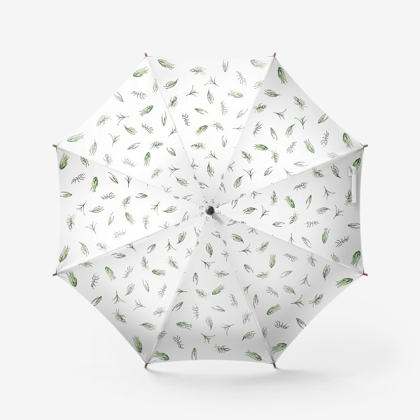 Зонт «Акварельный паттерн с травами»