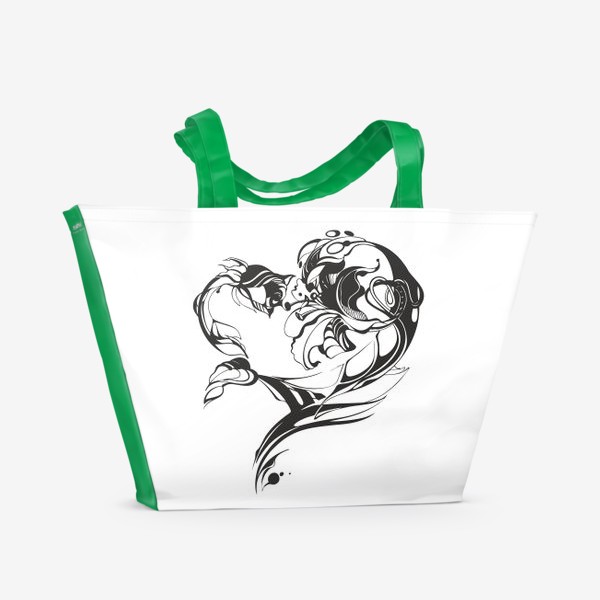 Пляжная сумка «Лилия и роза»