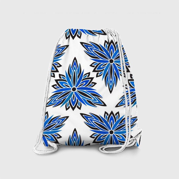 Рюкзак «Синие абстрактные цветы»