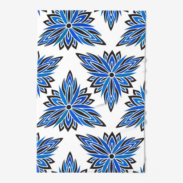 Полотенце &laquo;Синие абстрактные цветы&raquo;