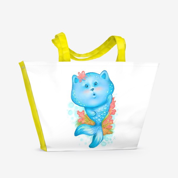 Пляжная сумка «Русалка кошка »