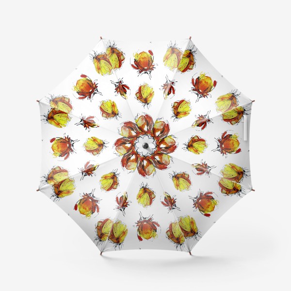 Зонт «Цветочный акварельный паттерн»