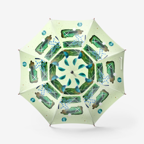Зонт «Акварельный абстрактный геометрический фон с золотыми элементами»