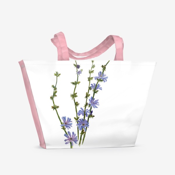 Пляжная сумка &laquo;Цветок Цикорий обыкновенный&raquo;