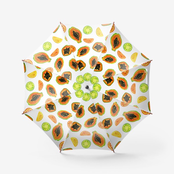 Зонт «Папайа и цитрусы, тропический паттерн»