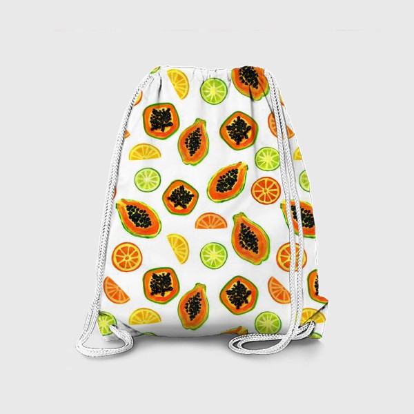 Рюкзак «Папайа и цитрусы, тропический паттерн»
