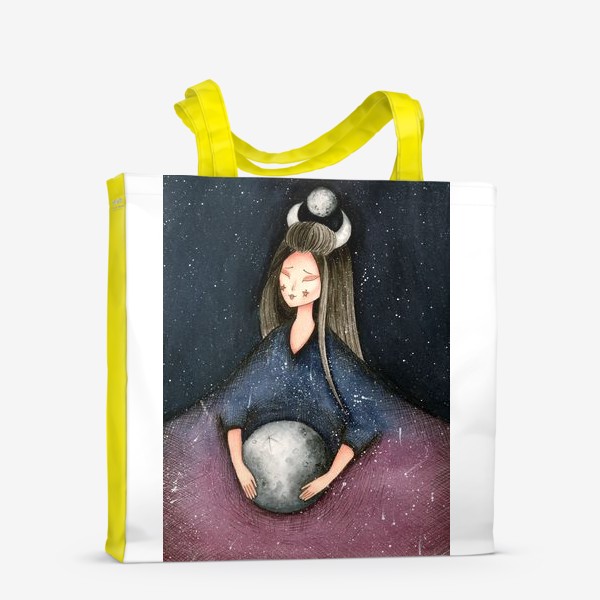 Сумка-шоппер «Космическая девушка с Луной в руках»