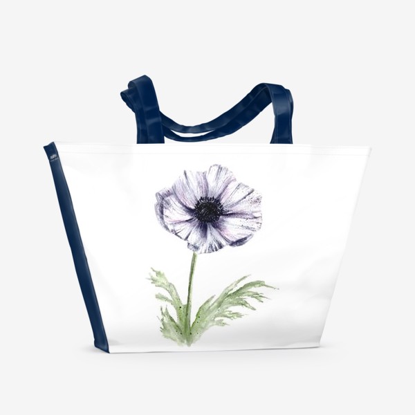 Пляжная сумка &laquo;Акварельный цветок анемон&raquo;