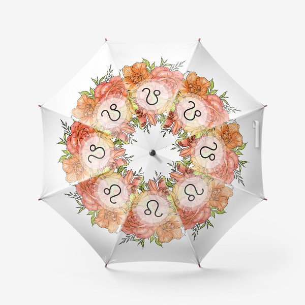 Зонт «Знак зодиака Лев цветочный »