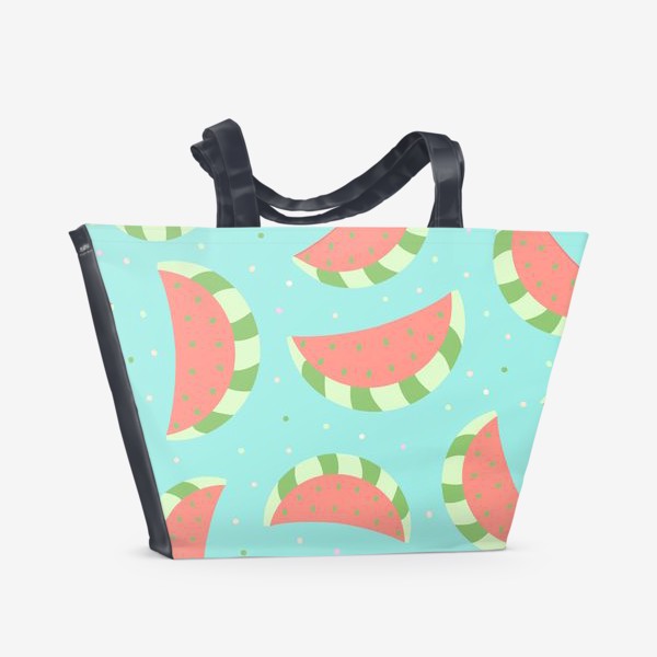 Пляжная сумка &laquo;Милые дудлы арбузы.  Ягоды, фрукты. Детский узор &raquo;
