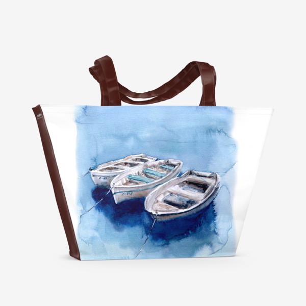 Пляжная сумка &laquo;Морской сюжет с лодками&raquo;