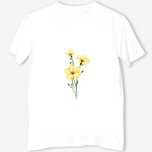 Футболка &laquo;Желтые цветы ботаническая иллюстрация&raquo;