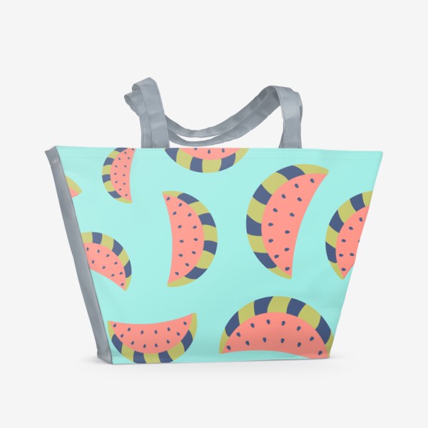 Пляжная сумка &laquo;Милые арбузы.  Ягоды, фрукты - летний принт. Нежный детский узор &raquo;