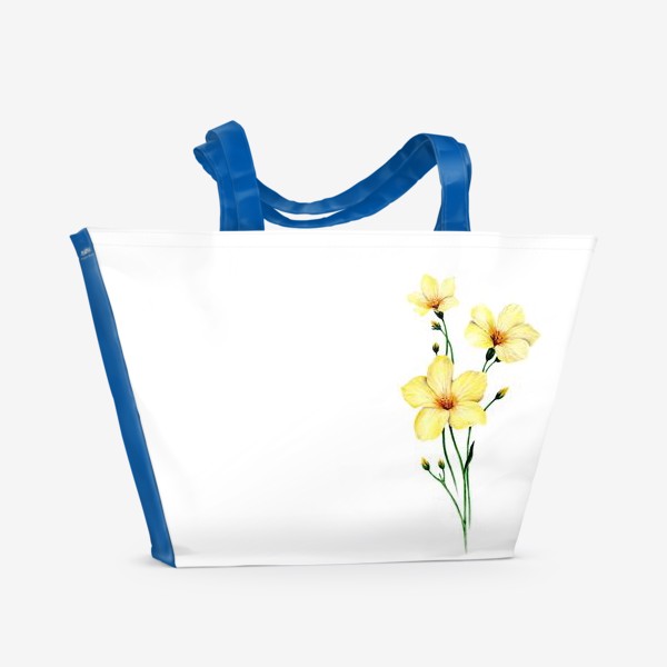Пляжная сумка &laquo;Желтые цветы ботаническая иллюстрация&raquo;
