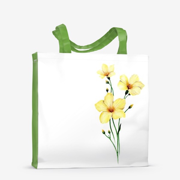 Сумка-шоппер «Желтые цветы ботаническая иллюстрация»