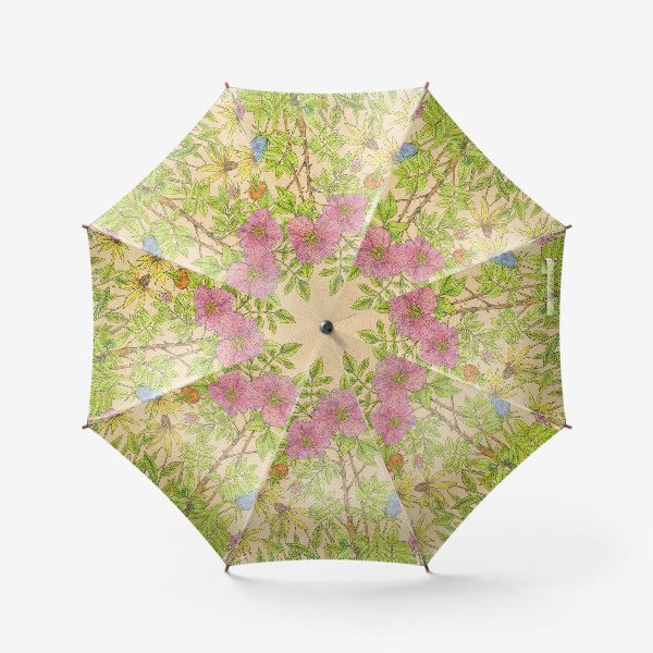 Зонт «Летний день. Цветы и птицы»