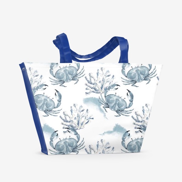 Пляжная сумка «паттерн в морском стиле с крабами и кораллами »