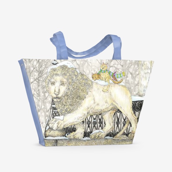 Пляжная сумка &laquo;Старый добрый Лев и коты&raquo;