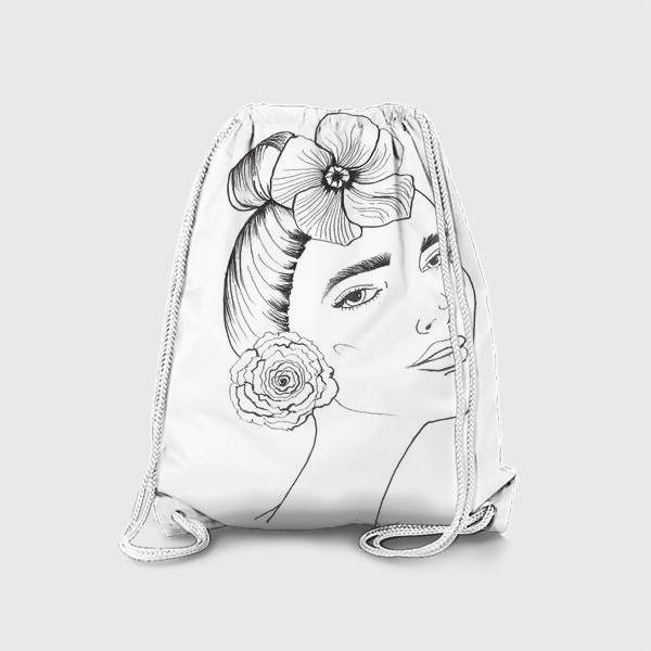 Рюкзак «Девочка-красотка с розой и лилией»