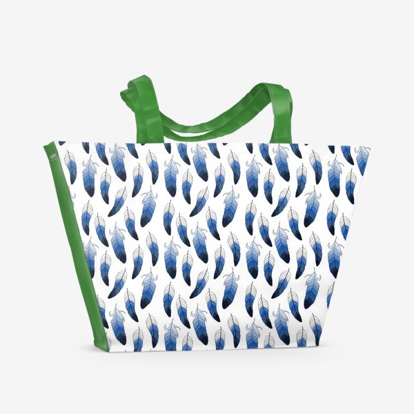 Пляжная сумка «Синие перья»