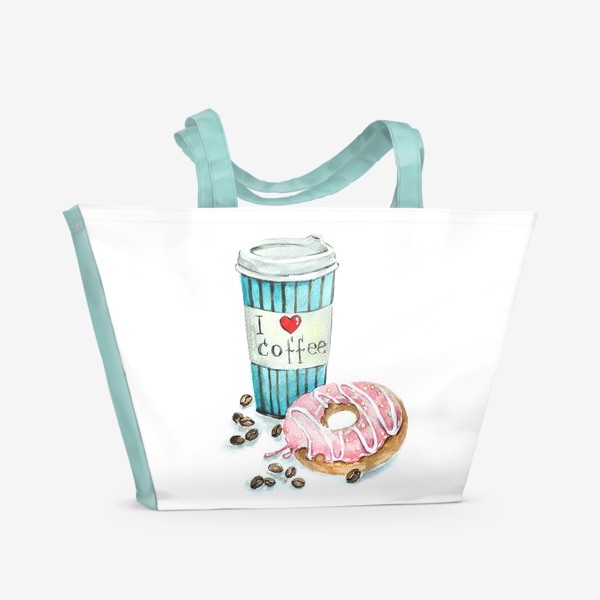 Пляжная сумка «i love coffee»