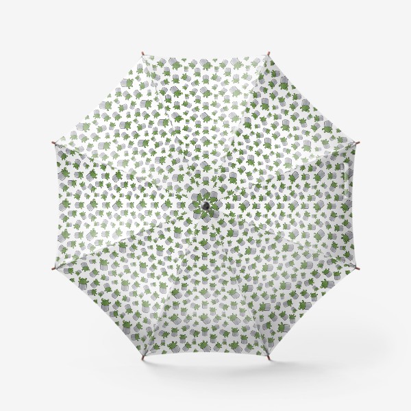 Зонт «паттерн милый кактус на белом фоне »