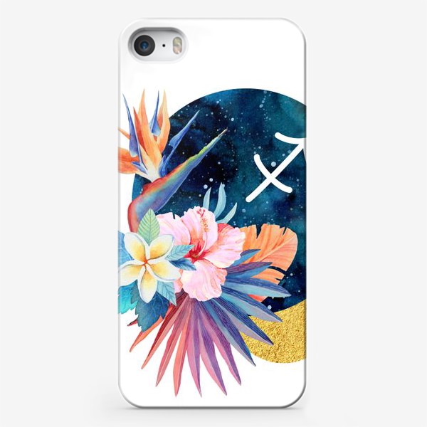 Чехол iPhone «Подарок для СТРЕЛЬЦА Тропические цветы»