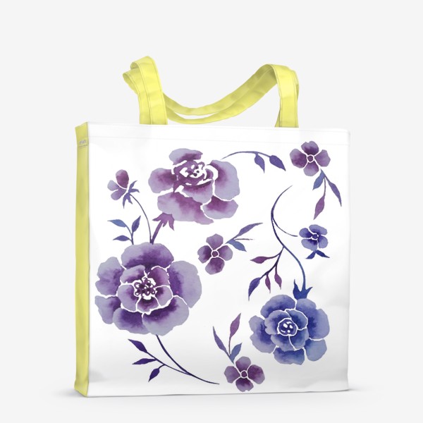 Сумка-шоппер «Акварельные веточки с цветами»