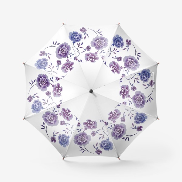 Зонт «Акварельные веточки с цветами»