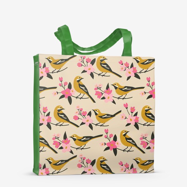 Сумка-шоппер «Птица в цветах»