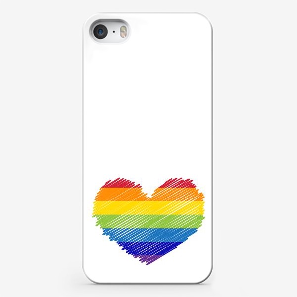 Чехол iPhone «Радужное сердечко, радость»