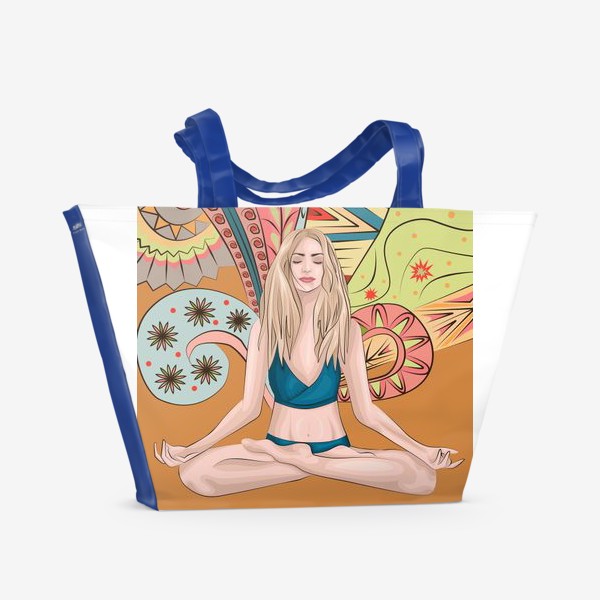 Пляжная сумка «Девушка йогиня, гармония»