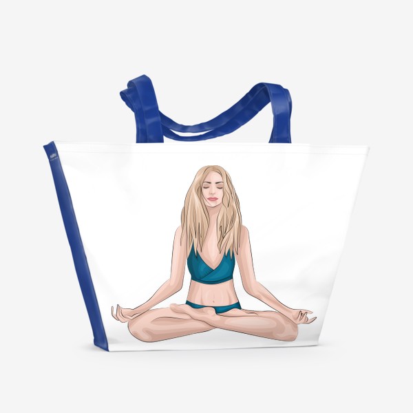 Пляжная сумка «Девушка, йога»