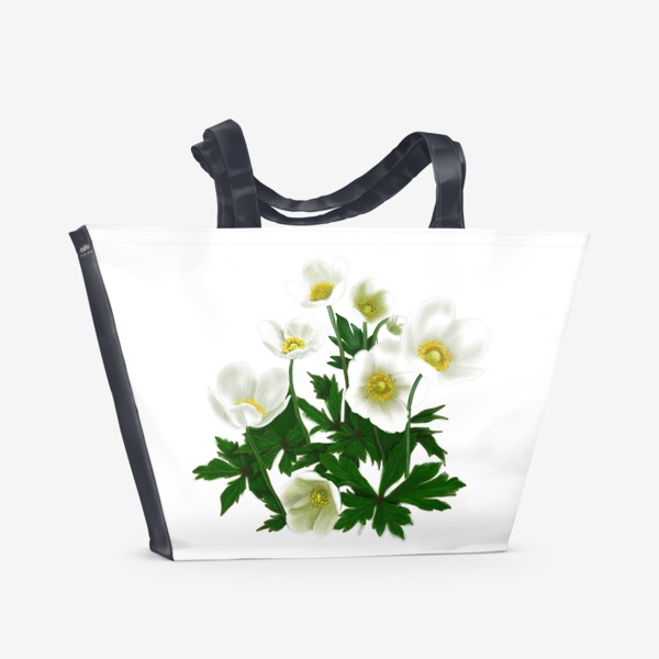 Пляжная сумка &laquo;Цветы белые &raquo;