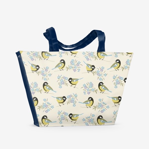 Пляжная сумка «Синица в цветах»